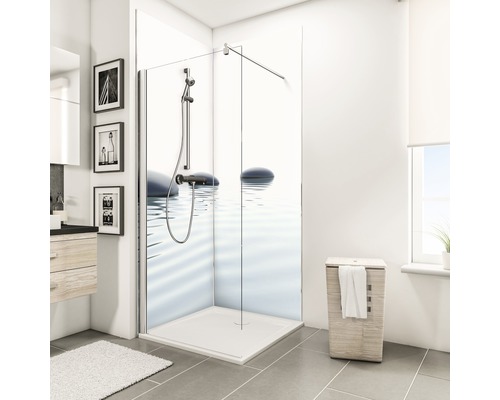 Duschrückwand SCHULTE ExpressPlus DecoDesign Zen Foto Steine Wasser 210 x 90 cm EP1900922 657