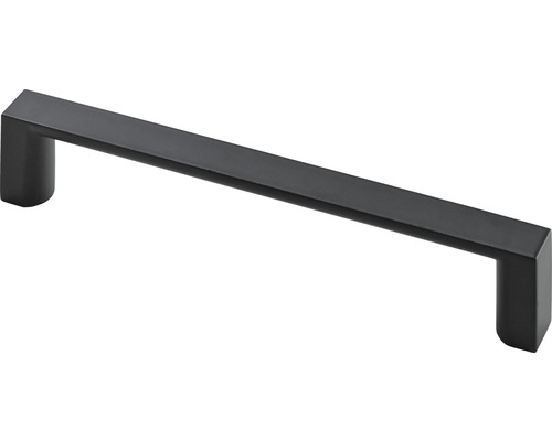 Möbelgriff Zinkdruckguss schwarz Lochabstand 128 mm LxBxH 26,5/137,5/12 mm Schwarzer Möbelgriff