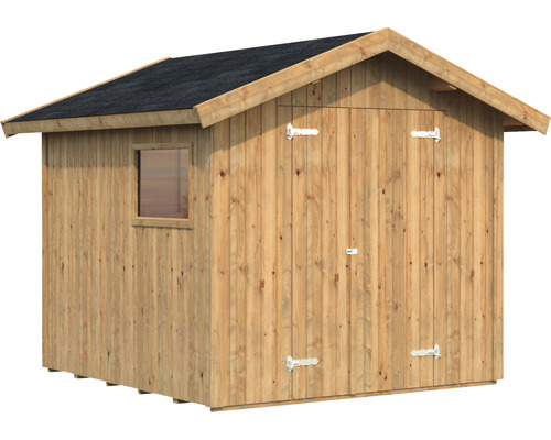 Holzgartenhaus mit Fenster und Tür