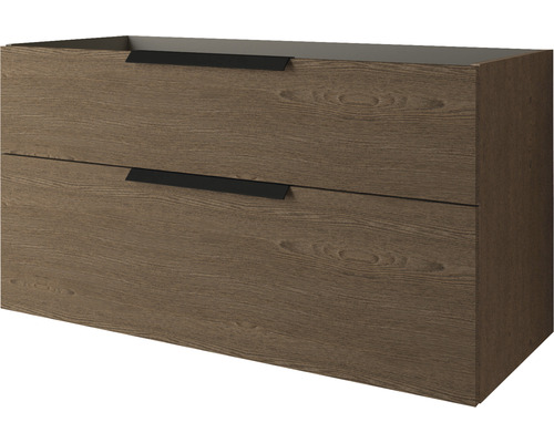 Waschtischunterschrank Baden Haus Urban BxHxT 120 x 62 cm x 46 cm Frontfarbe esche dunkel holzdekor