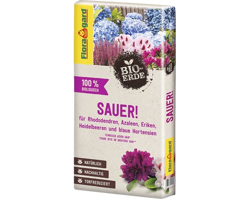 Sack saure Pflanzerde von Floragard für Rhododendren, Azaleen, Heidekraut, Blaubeeren und Hortensien