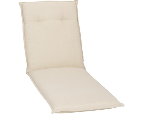 Liegeauflage 191 x 58 cm Baumwoll-Mischgewebe beige naturbelassen Auflage für Gartenliege mit Rückenlehne