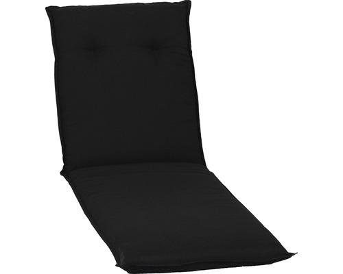 Liegeauflage 191 x 58 cm Baumwoll-Mischgewebe anthrazit schwarz Gartenstuhlauflage mit Rückenlehne