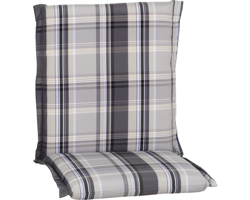 Auflage für Niederlehner 100 x 50 x 8 cm Dralon Polyester grau Gartenstuhlauflage mit Karomuster