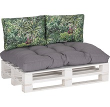 Loungekissen Set beo 1x Palettenkissen und 2x Rückenkissen grau-grün