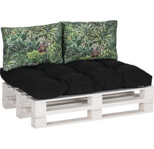 Loungekissen Set beo 1x Palettenkissen und 2x Rückenkissen grün, schwarz