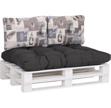 Loungekissen Set beo 1x Palettenkissen und 2x Rückenkissen beige-grau
