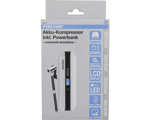 FISCHER Fahrrad Akku-Kompressor, Luftpumpe