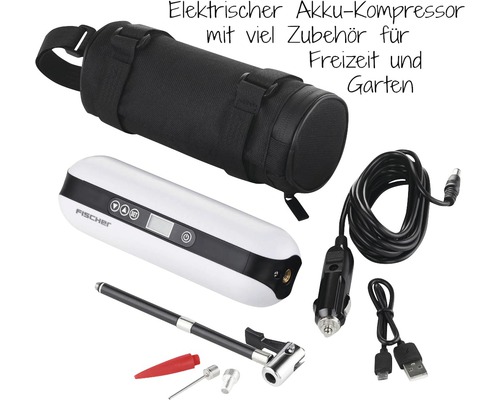 Elektrischer Akku Kompressor mit Zubehör und Transporttasche