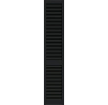 Lamellentür Kiefer offen schwarz lackiert 201,3x39,4 cm