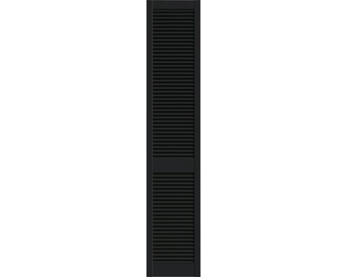 Lamellentür Kiefer offen schwarz lackiert 201,3x39,4 cm