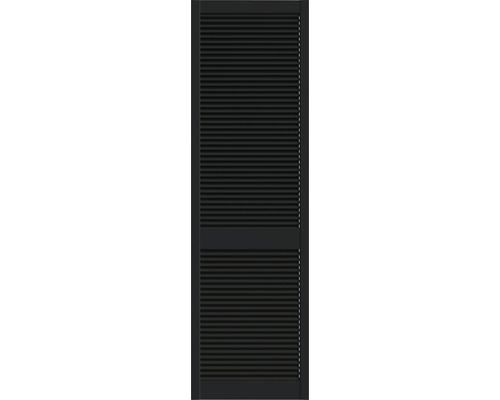 Lamellentür Kiefer offen schwarz lackiert 201,3x59,4 cm
