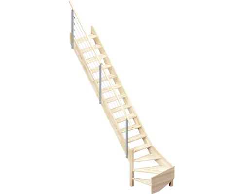 Holztreppe mit Geländer