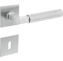 Rosettengarnitur Intersteel Baustil BB auf Magnet Rosette eckig edelstahl gebürstet