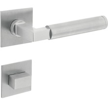 Rosettengarnitur Intersteel Baustil WC auf Magnet Rosette eckig edelstahl gebürstet
