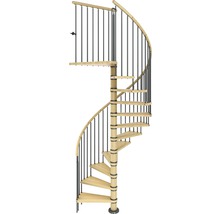Wendeltreppe aus Holz und Metall