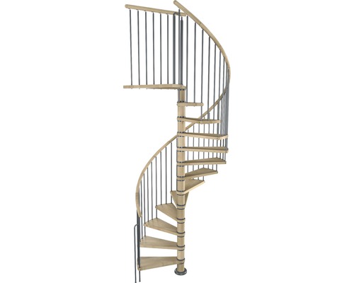 Wendeltreppe aus Holz und Metall