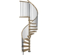 Wendeltreppe aus Holz und Metall