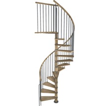 Wendeltreppe aus Holz und Metall