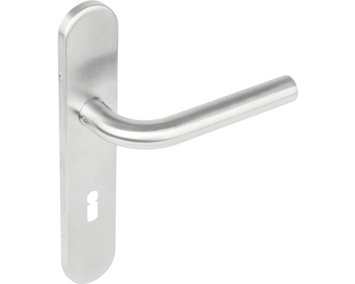 Langschildgarnitur Intersteel Gerade BB 72 mm edelstahl gebürstet Edelstahl Türdrücker mit Langschild