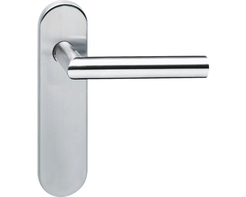 Kurzschildgarnitur Intersteel 90° Winkel PZ 72 mm feuerhemmend edelstahl gebürstet Edelstahl Türgriff mit Langschild