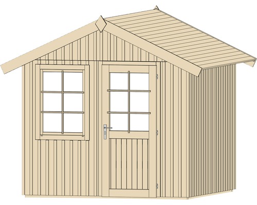 Holzgartenhaus mit Fenster und Tür