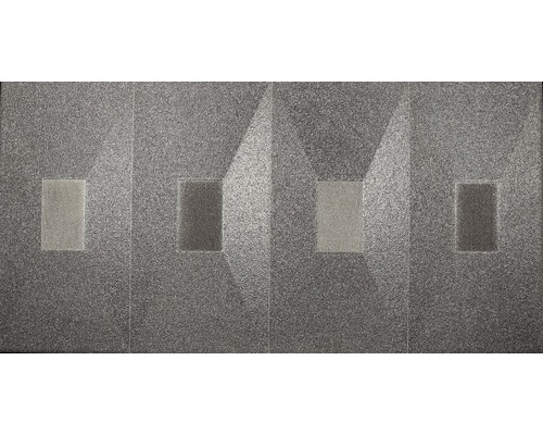 Graue Wandpaneele mit geometrischen Mustern