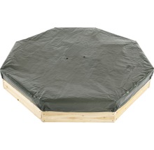 Achteckiger Sandkasten aus Holz mit Abdeckplane