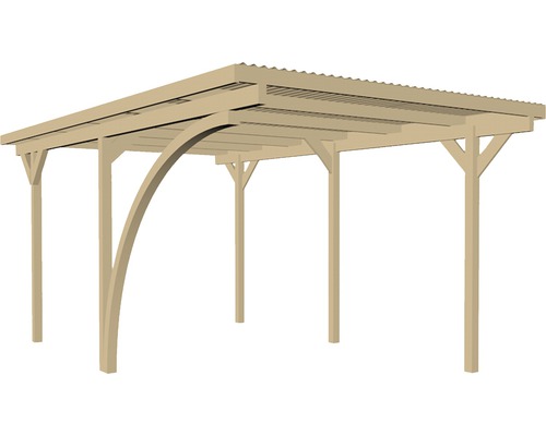 Holz Carport Konstruktion mit Flachdach