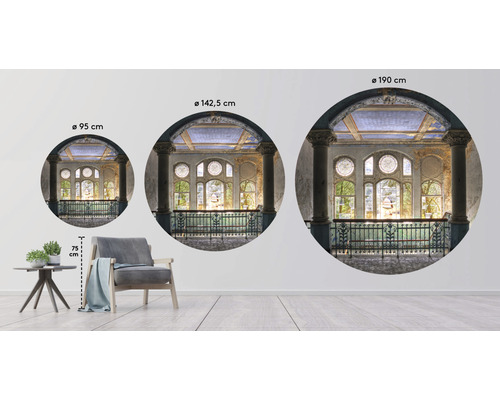 Wandaufkleber mit historischem Balustradenmotiv in verschiedenen Größen als Wohnraumdekoration