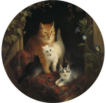Fototapete Vlies HRBC000045 Henriette Ronner-Knip Katzen Ø 95 cm