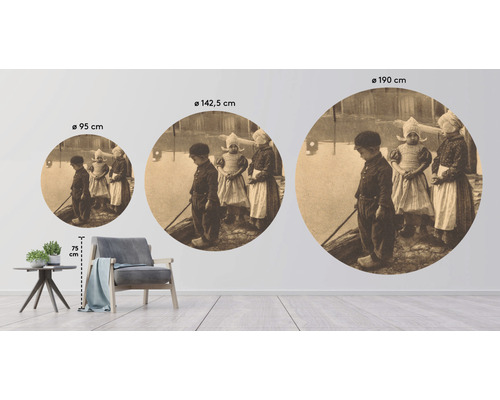 Wanddekoration mit historischem Motiv in drei verschiedenen Größen