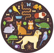 Fototapete Vlies HRBC000087 Tier Illustration Ø 95 cm