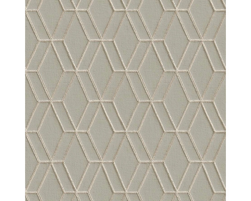 Vliestapete DE120064 Wall Stitch Geometrisch grau Stoff mit geometrischem Rautenmuster
