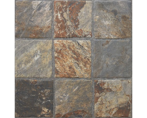 Feinsteinzeug Terrassenplatte Smartgrip Schiefer rektifizierte Kante 59,5 cm x 59,5 cm x 2 cm Quadratische Fliesen mit Steinmuster