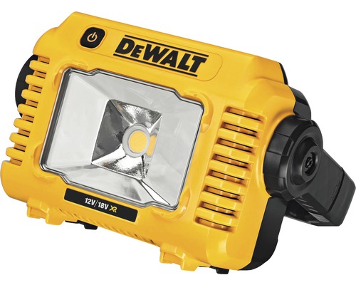 Akku-Baustellenleuchte DeWalt DCL077-XJ, LED bis zu 2000 Lumen DeWalt Logo. LED Akku-Arbeitsleuchte mit 12 Volt beziehungsweise 18 Volt XR.