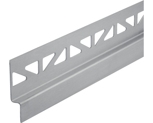 Wandanschluss-Gefällekeil Dural Shower-GK GKWL links Länge 120 cm Höhe 12,5 mm Fliesenschiene aus Metall mit Dreiecksmuster