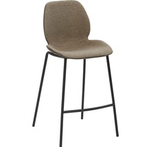 Barhocker mit Stoffbezug und schwarzem Metallgestell