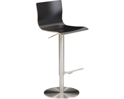 Höhenverstellbarer Barhocker mit Fußstütze und Metallfuß