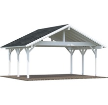 Weißer Carport mit Dach