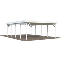 Doppelcarport Palmako Karl 40,6 m² 600 x 762 cm tauchgrundiert weiß