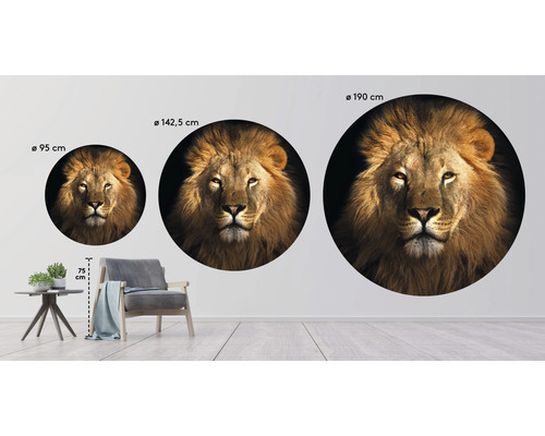 Dekorative Wandaufkleber mit Löwenmotiv in drei verschiedenen Größen