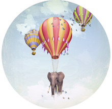 Fototapete Vlies HRBC100017 Luftballon Elefant Ø 142,5 cm