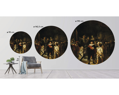 Dekoratives Wandbild mit dem Gemälde ''Die Nachtwache'' in drei verschiedenen Größen