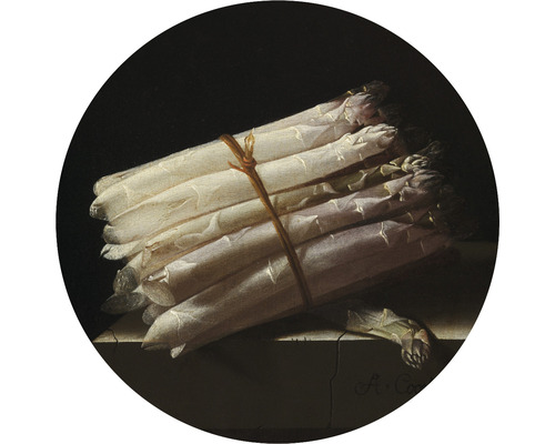 Fototapete Vlies HRBC100040 Adriaen Coorte Stillleben mit Spargelbund Ø 142,5 cm Bündel weißer Spargel