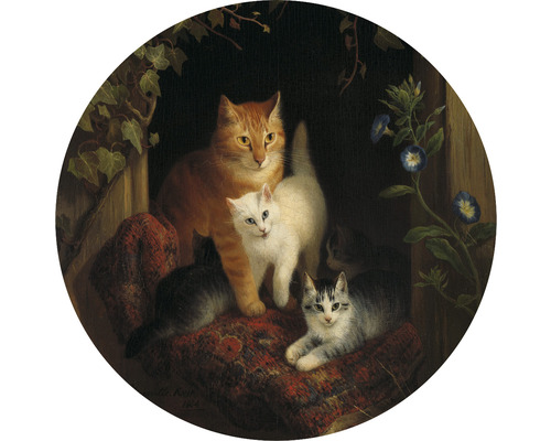 Fototapete Vlies HRBC100045 Henriette Ronner-Knip Katzen Ø 142,5 cm