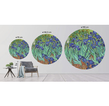 "Dekoratives Wandbild mit dem Gemälde ""Schwertlilien"" von Vincent van Gogh in drei Größen"