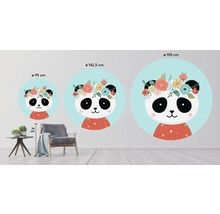 Illustration von drei Wandtattoos mit Panda Motiven und unterschiedlichen Durchmessern in einem Raum