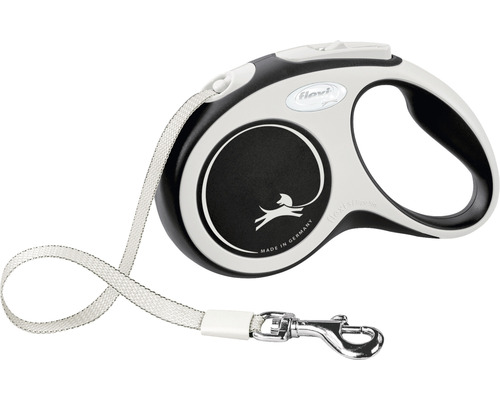 Flexi Rollleine mit Gurtband und Karabinerhaken