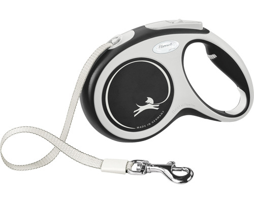 Hundeleine flexi Comfort Gurt Gr. M bis 25 kg 5 m schwarz Flexi Rollleine mit Gurtband und Karabinerhaken für Hunde
